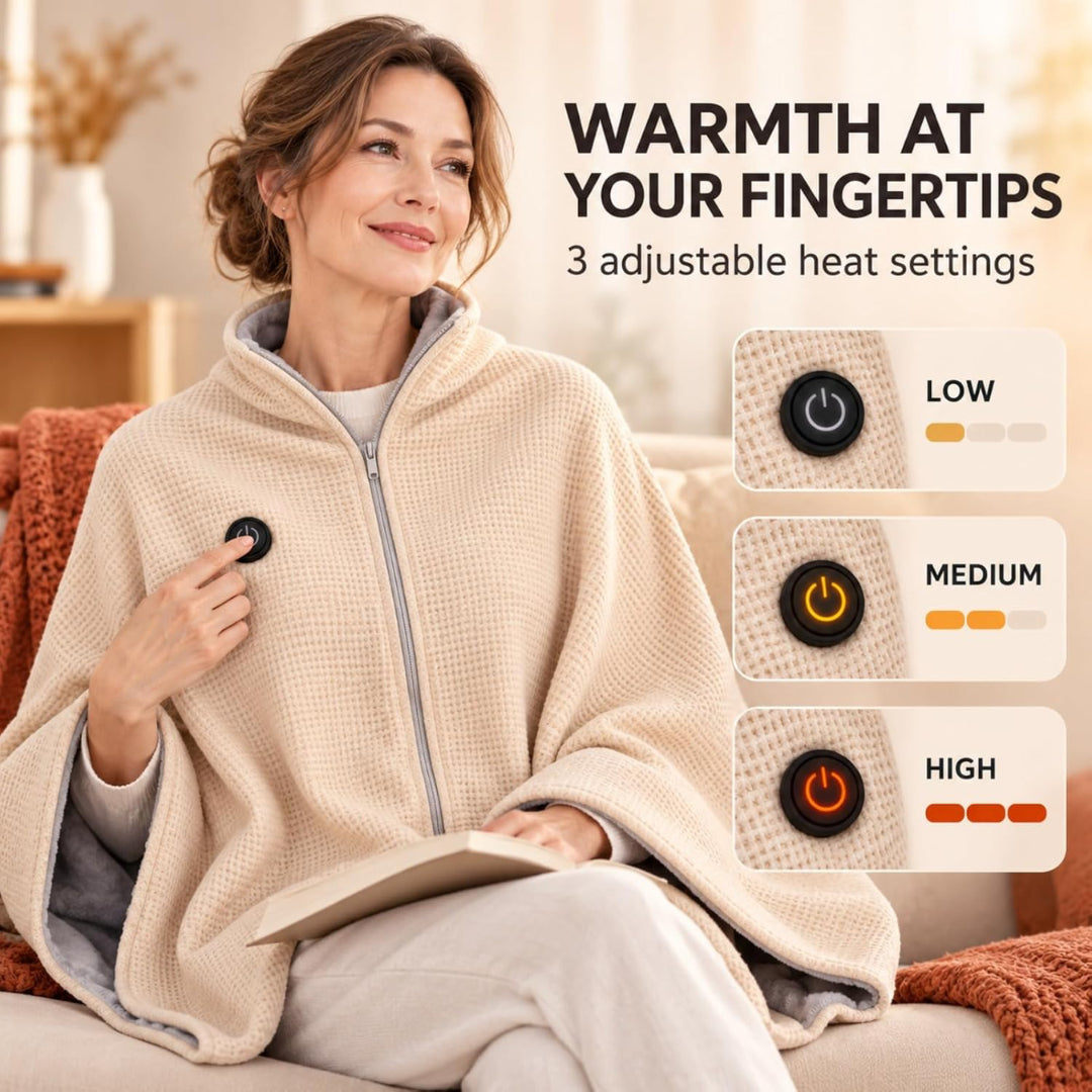 Noxlo 🔥Wearable Heated Blanket Shawl | Portable USB-Powered Warmth for Home, Work & Outdoors