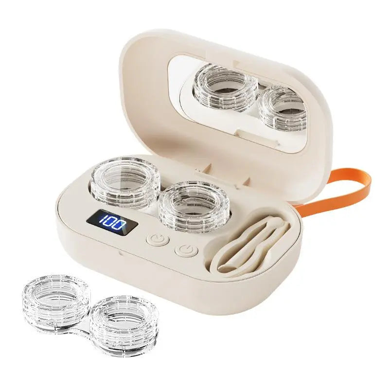 Ultrasonic Contact Lens Cleaner – Portable Rechargeable Lens Care Kit