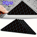 24pcs Rug Grippers, Non-Slip Fixing Stickers, Non-Slip Carpet Mat for Hardwood Floors, Tile Marble Floors, Double Sided Adhesive Carpet Clips Keep Corner Flat, Removable Carpet Tape for Area Rugs