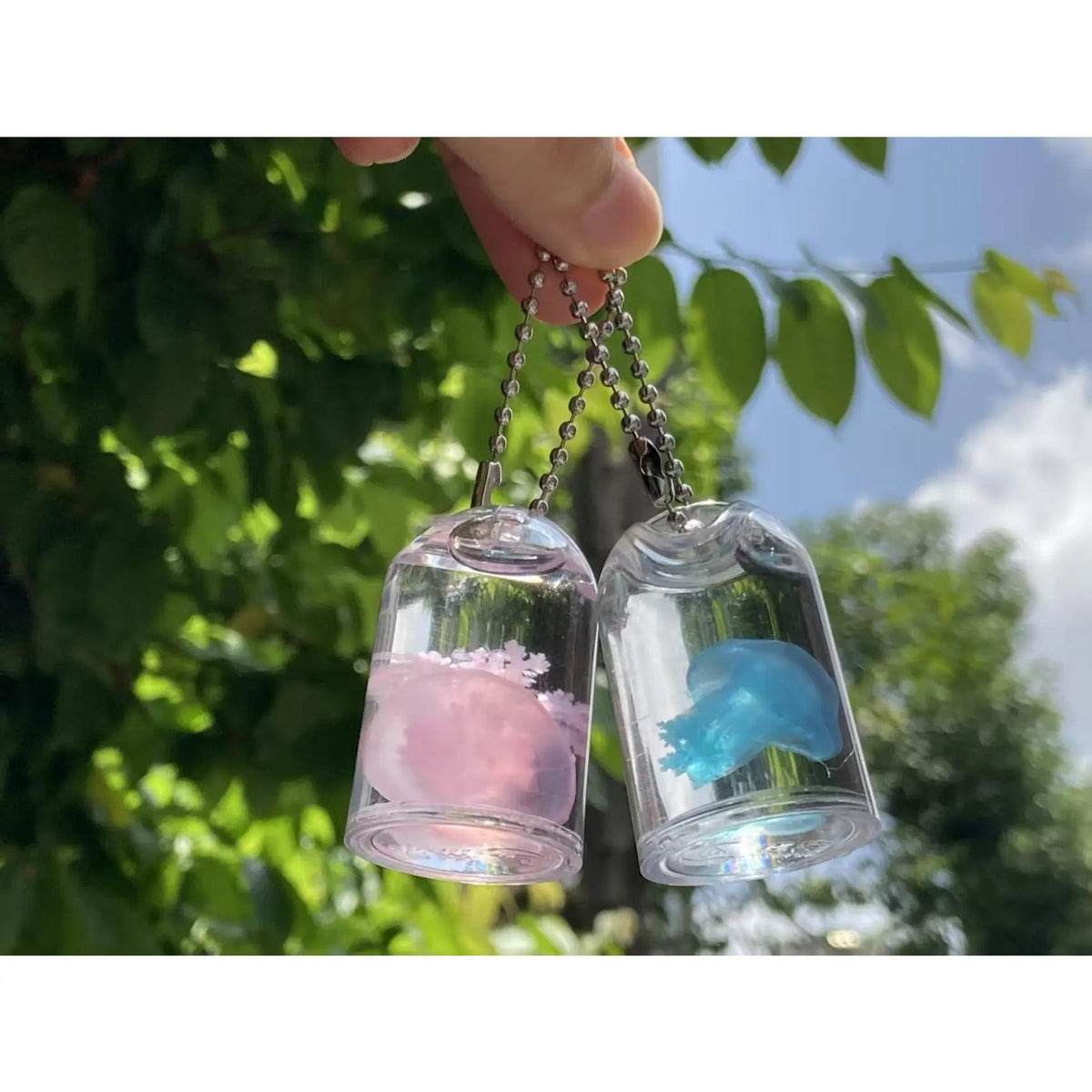 Cute Jelly Keychain - Cute Charms Keychain with Water Inside, Whimsical Fashion Accessory, Plastic Bottle Pendant, Birthday Gift Ideas for Women, Summer Vibe Christmas Present