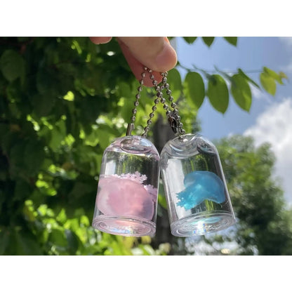 Cute Jelly Keychain - Cute Charms Keychain with Water Inside, Whimsical Fashion Accessory, Plastic Bottle Pendant, Birthday Gift Ideas for Women, Summer Vibe Christmas Present