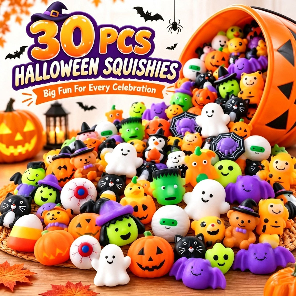 Halloween Mochi Squishy Toys – Party Favors & Goodie Bag Fillers