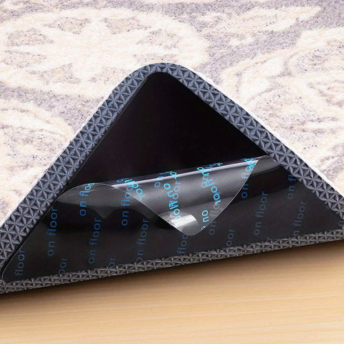 24pcs Rug Grippers, Non-Slip Fixing Stickers, Non-Slip Carpet Mat for Hardwood Floors, Tile Marble Floors, Double Sided Adhesive Carpet Clips Keep Corner Flat, Removable Carpet Tape for Area Rugs
