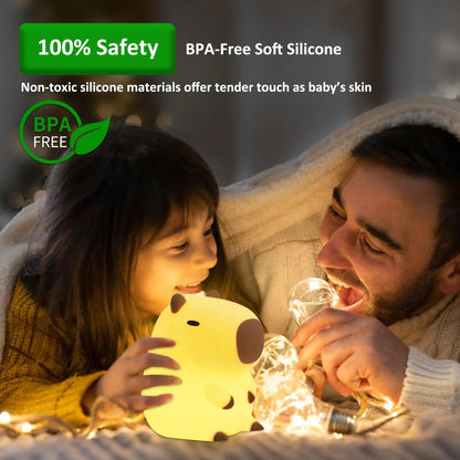 Capybara Night Light – Cute USB Rechargeable Lamp