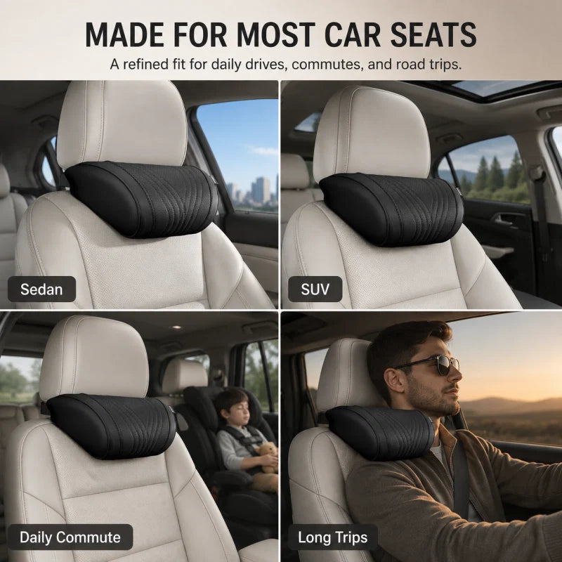Memory Foam Car Neck Support Pillow – Ergonomic Headrest Cushion