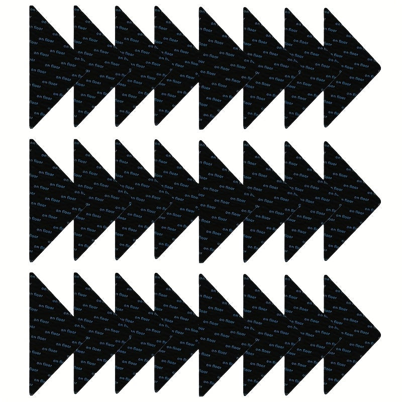 24pcs Rug Grippers, Non-Slip Fixing Stickers, Non-Slip Carpet Mat for Hardwood Floors, Tile Marble Floors, Double Sided Adhesive Carpet Clips Keep Corner Flat, Removable Carpet Tape for Area Rugs