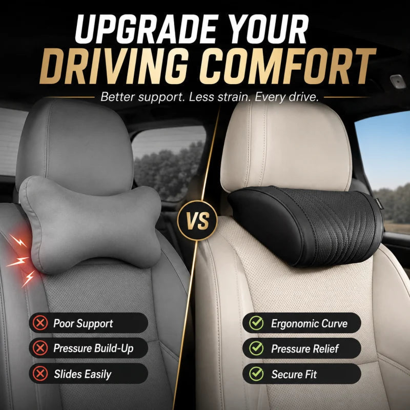Memory Foam Car Neck Support Pillow – Ergonomic Headrest Cushion