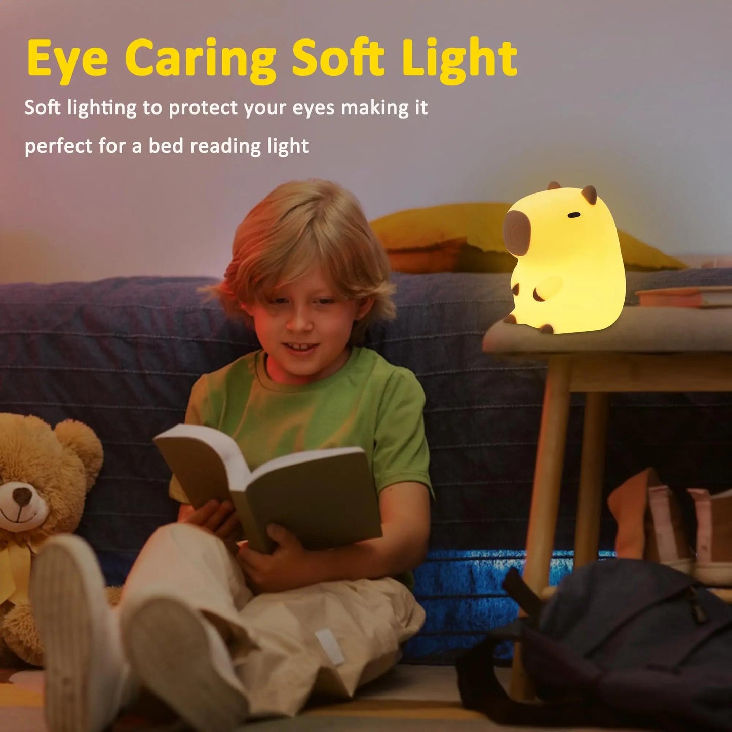 Capybara Night Light – Cute USB Rechargeable Lamp