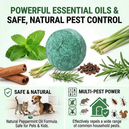 💥LAST DAY SALE 50%OFF💥🟢 Natural Peppermint Rodent Repellent Tablets – 10 Pack