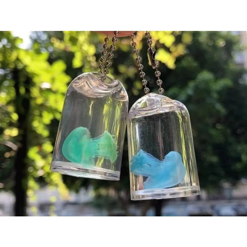 Cute Jelly Keychain - Cute Charms Keychain with Water Inside, Whimsical Fashion Accessory, Plastic Bottle Pendant, Birthday Gift Ideas for Women, Summer Vibe Christmas Present