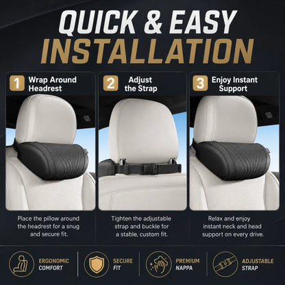 Memory Foam Car Neck Support Pillow – Ergonomic Headrest Cushion