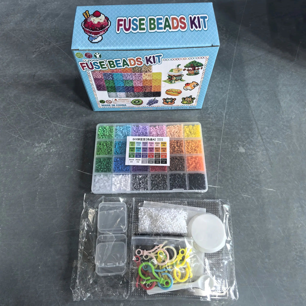 24/48/72/96-Color Plastic Fuse Beads Set, 2.6mm 3D Pixel Puzzle Beads, DIY Craft Bead Kit with Nail Board, Ironing Paper, Tweezers and DIY Beading Accessories, DIY Jewelry Accessories, DIY Jewelry Making, Beading Supplies