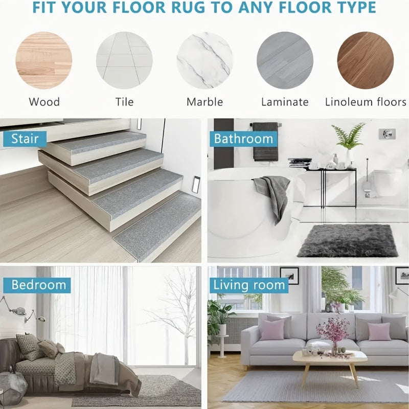24pcs Rug Grippers, Non-Slip Fixing Stickers, Non-Slip Carpet Mat for Hardwood Floors, Tile Marble Floors, Double Sided Adhesive Carpet Clips Keep Corner Flat, Removable Carpet Tape for Area Rugs