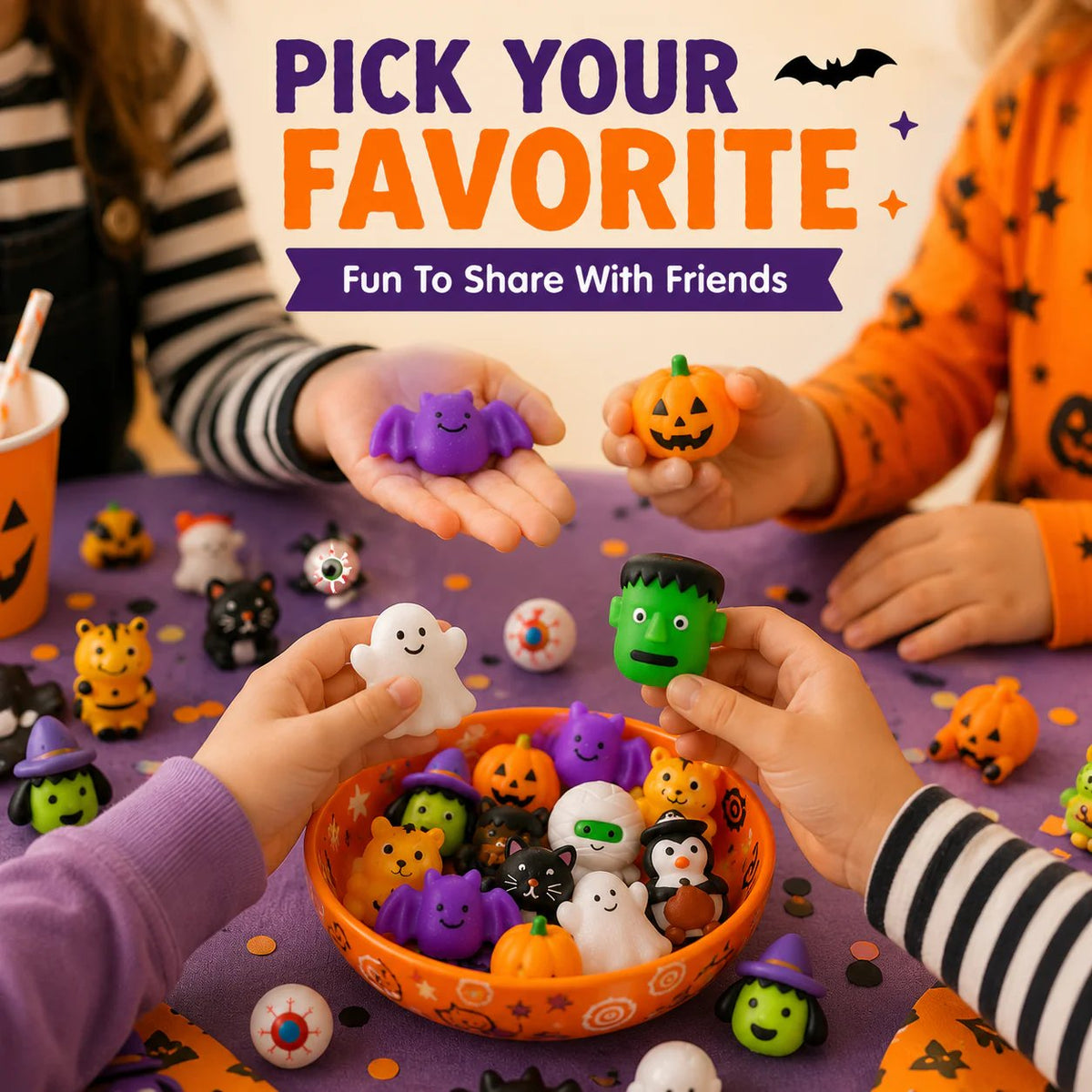 Halloween Mochi Squishy Toys – Party Favors & Goodie Bag Fillers