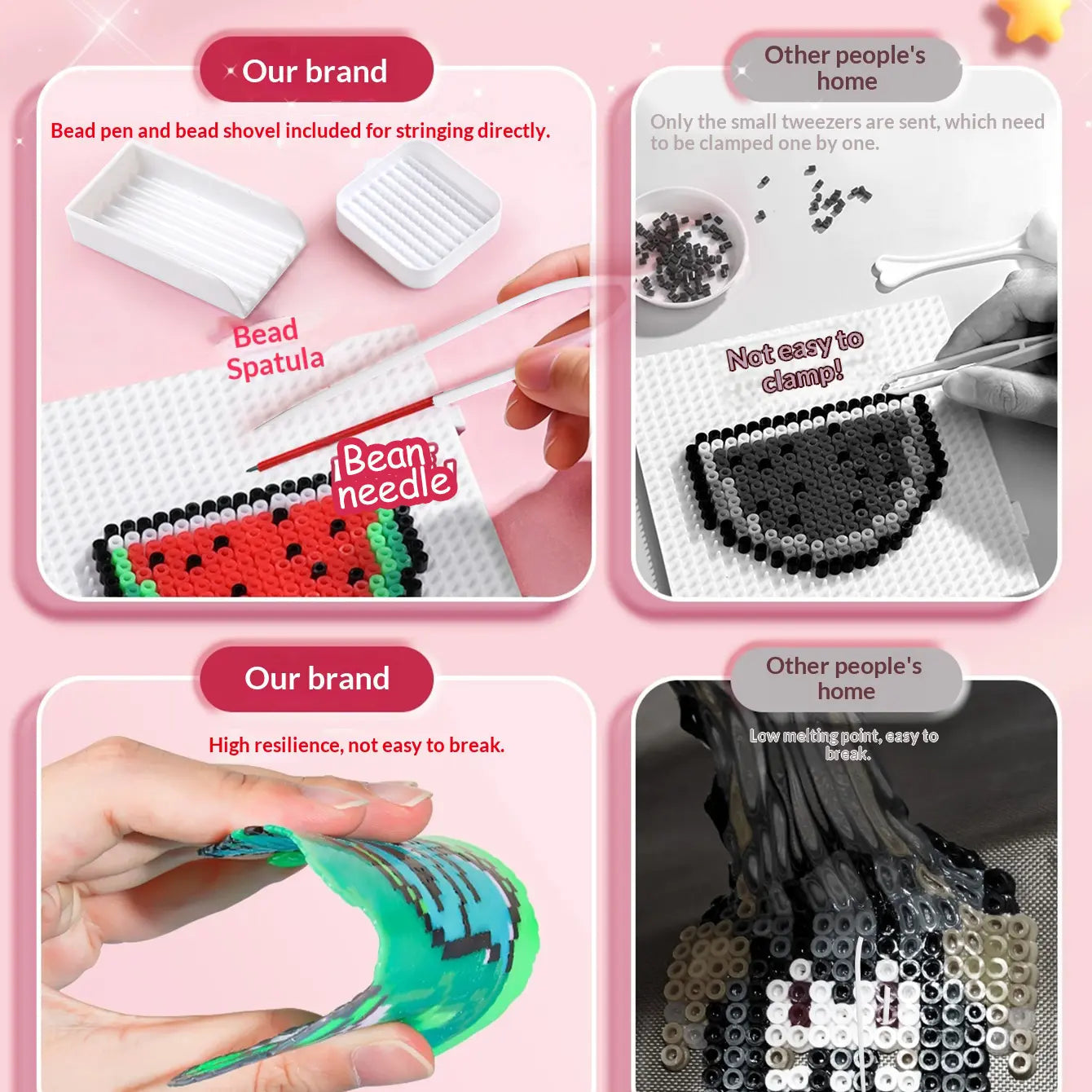 24/48/72/96-Color Plastic Fuse Beads Set, 2.6mm 3D Pixel Puzzle Beads, DIY Craft Bead Kit with Nail Board, Ironing Paper, Tweezers and DIY Beading Accessories, DIY Jewelry Accessories, DIY Jewelry Making, Beading Supplies