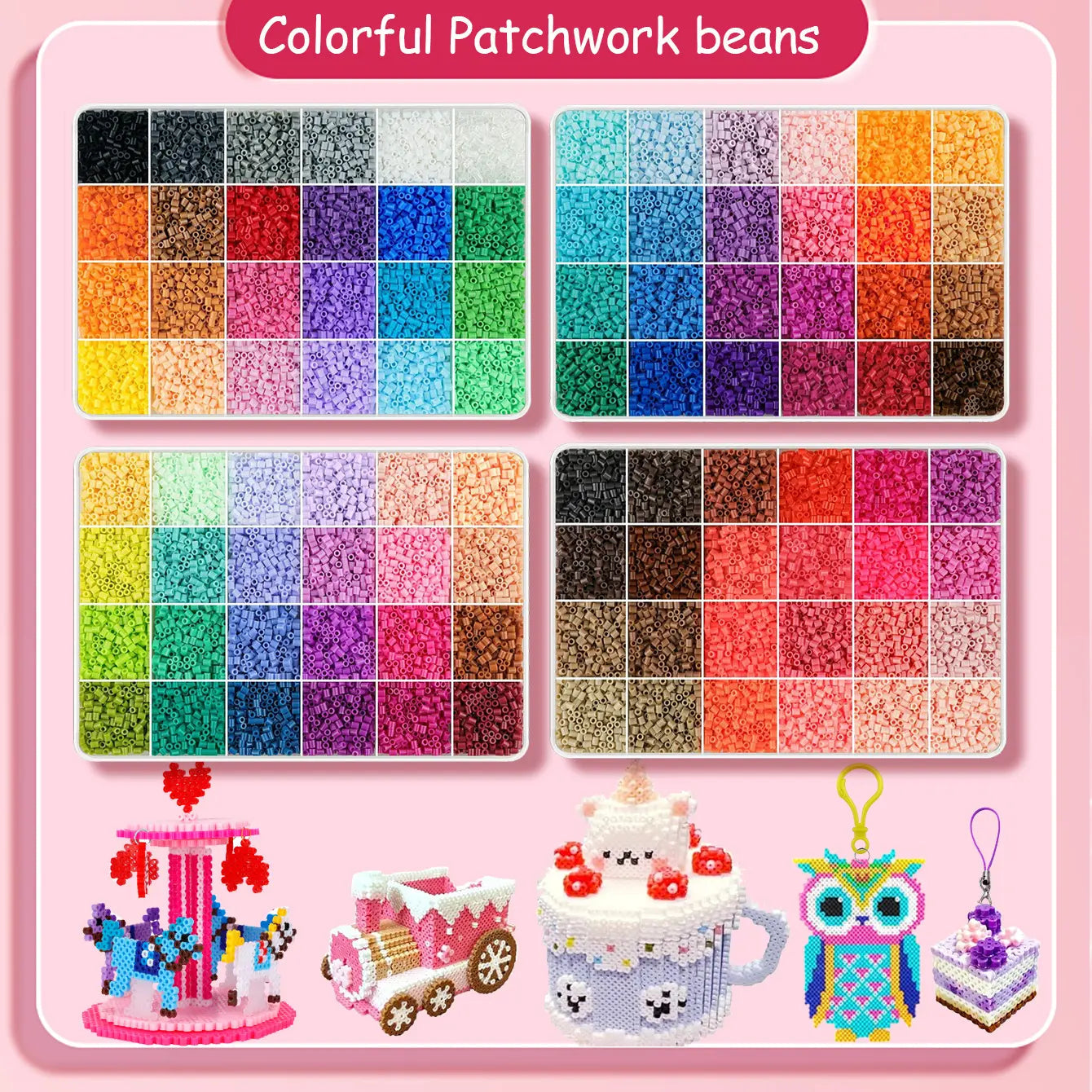 24/48/72/96-Color Plastic Fuse Beads Set, 2.6mm 3D Pixel Puzzle Beads, DIY Craft Bead Kit with Nail Board, Ironing Paper, Tweezers and DIY Beading Accessories, DIY Jewelry Accessories, DIY Jewelry Making, Beading Supplies