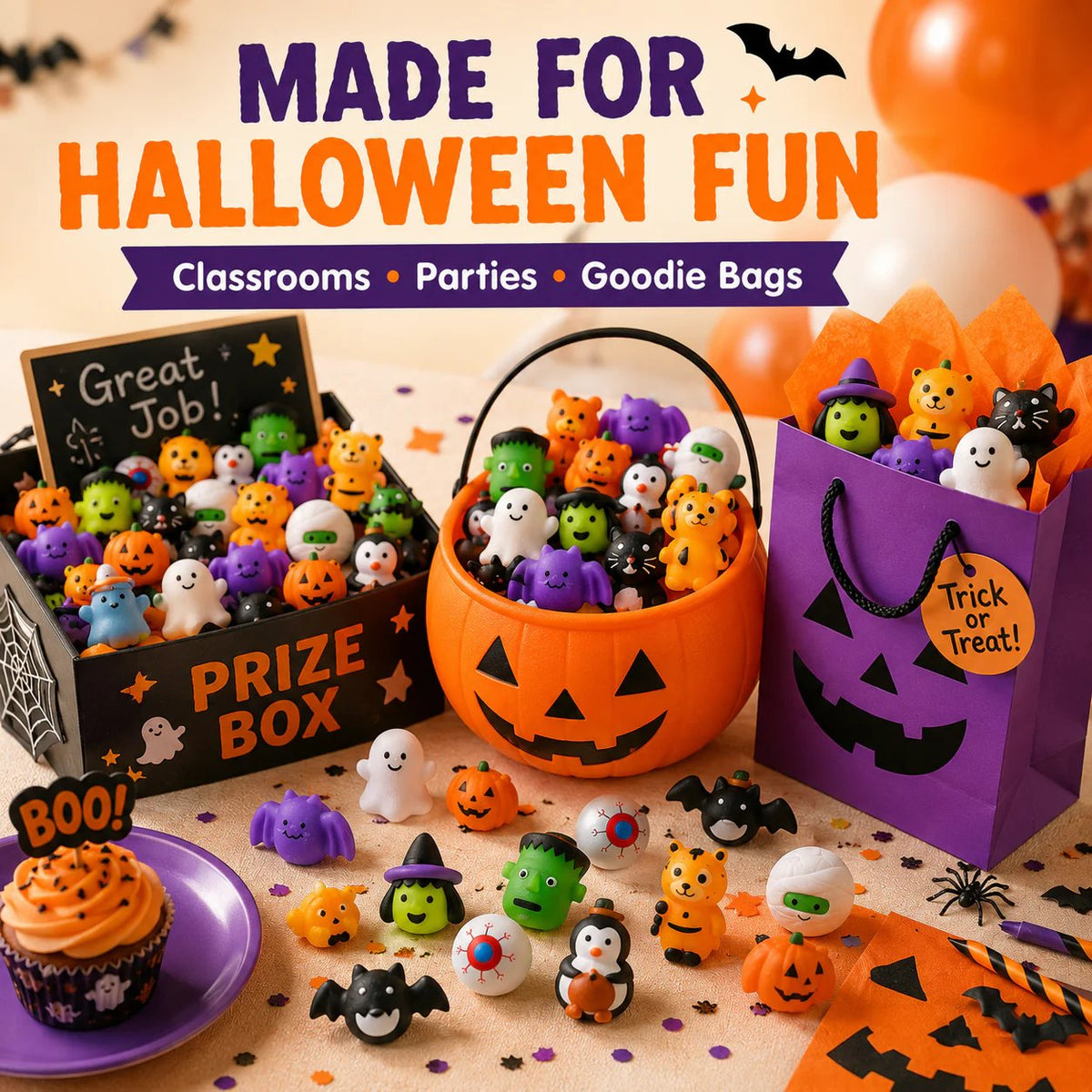 Halloween Mochi Squishy Toys – Party Favors & Goodie Bag Fillers