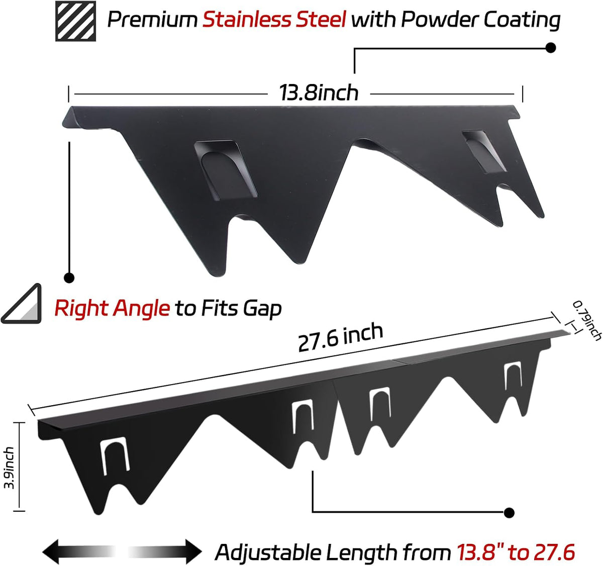 Stainless Steel Stove Gap Covers – Adjustable 2-Pack