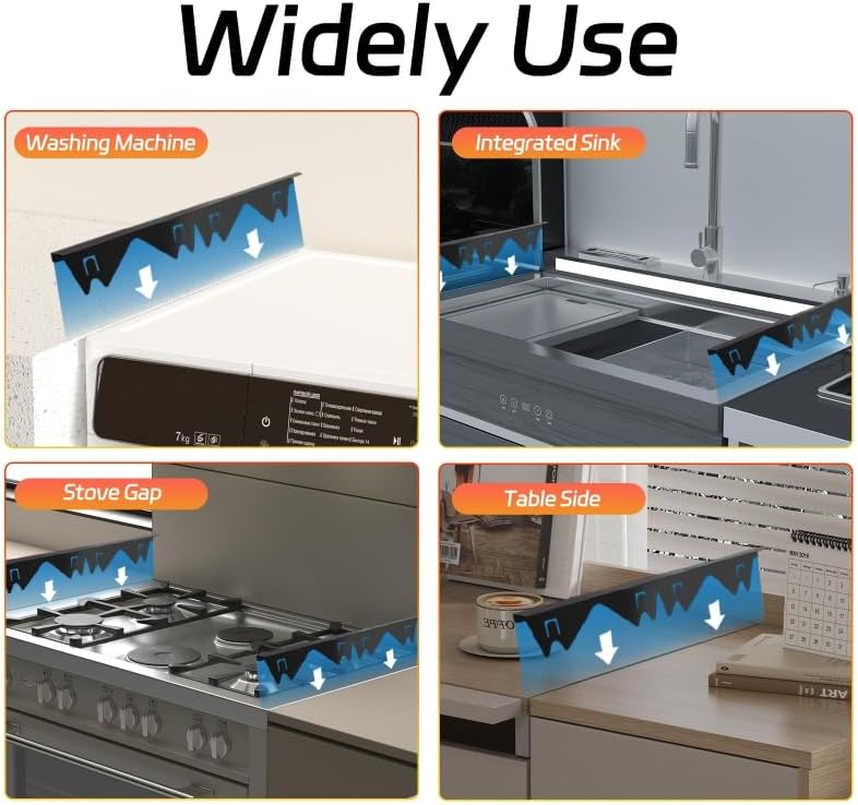 Stainless Steel Stove Gap Covers – Adjustable 2-Pack