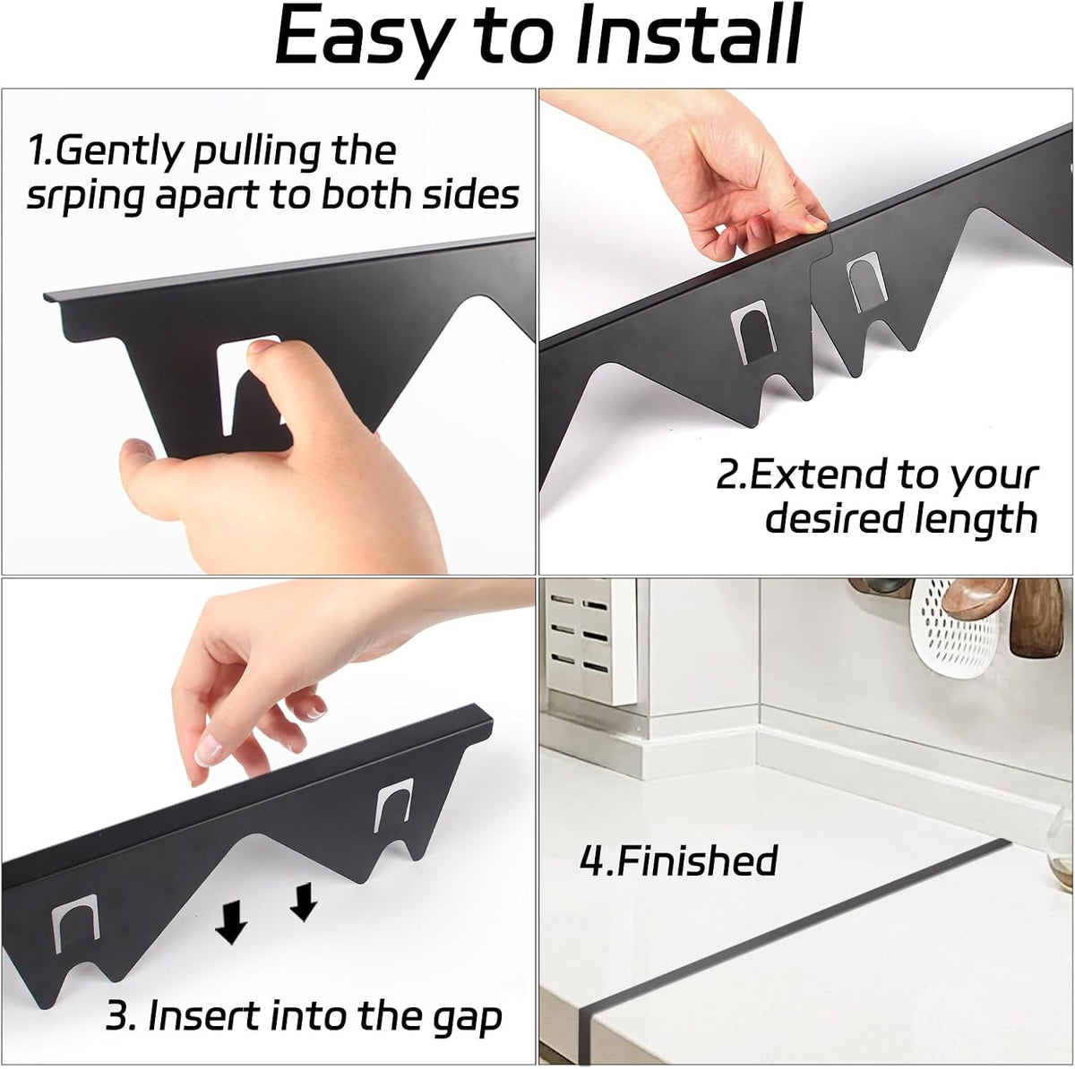 Stainless Steel Stove Gap Covers – Adjustable 2-Pack