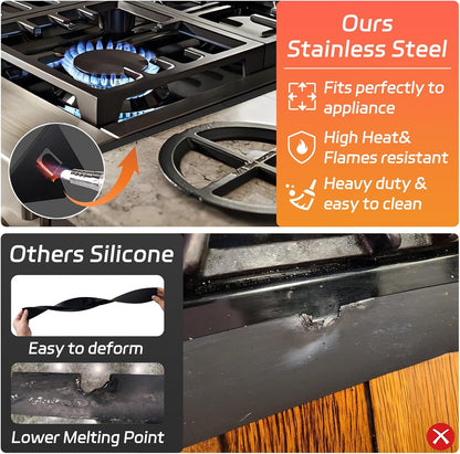 Stainless Steel Stove Gap Covers – Adjustable 2-Pack