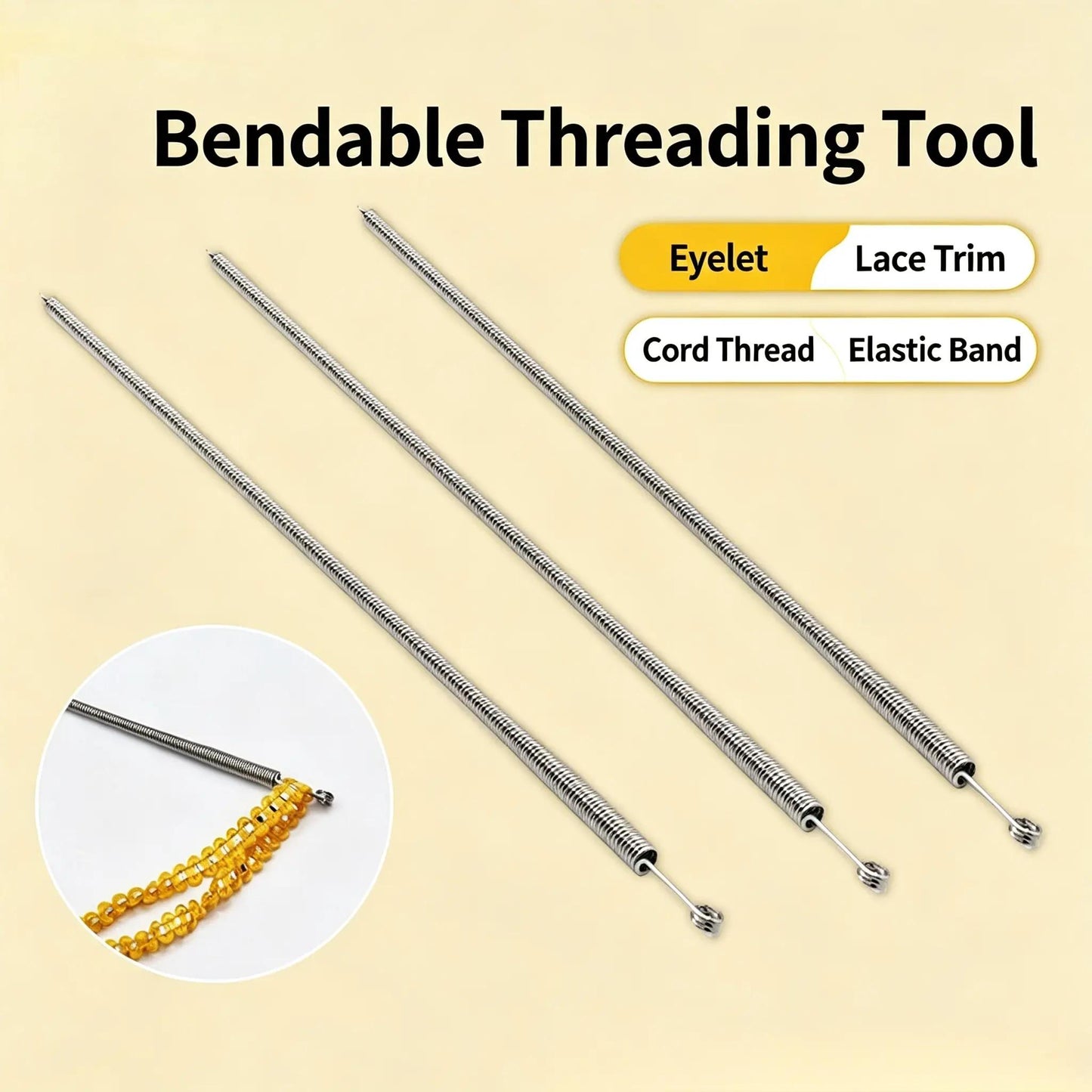 💫 Multi-Function Foldable Spring Drawstring Threader Tool – Easy to Use, Portable & for Cords, Wires & Laces ⚡