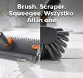 No Kneeling Bathroom Tile Brush – 3-in-1 Scrubber, Squeegee & Crevice Tool, 360° Rotating Head, Adjustable Long Handle, Zero Electronics, No Breakdowns