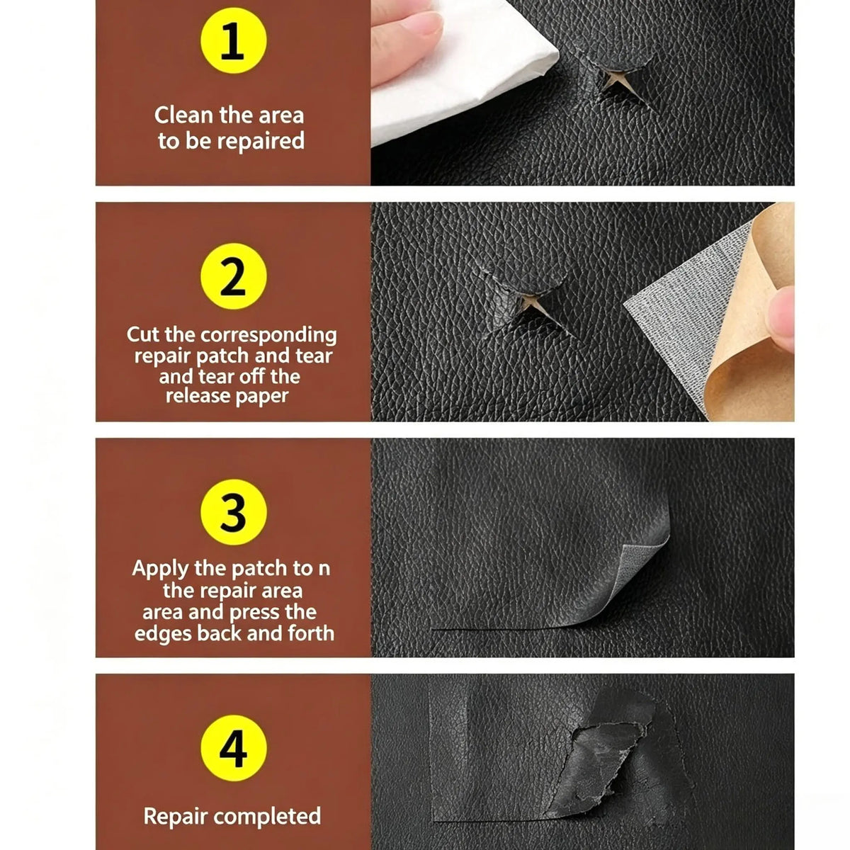 Self-Adhesive Leather Repair Patch – Quick Fix for Sofas, Car Seats & Furniture