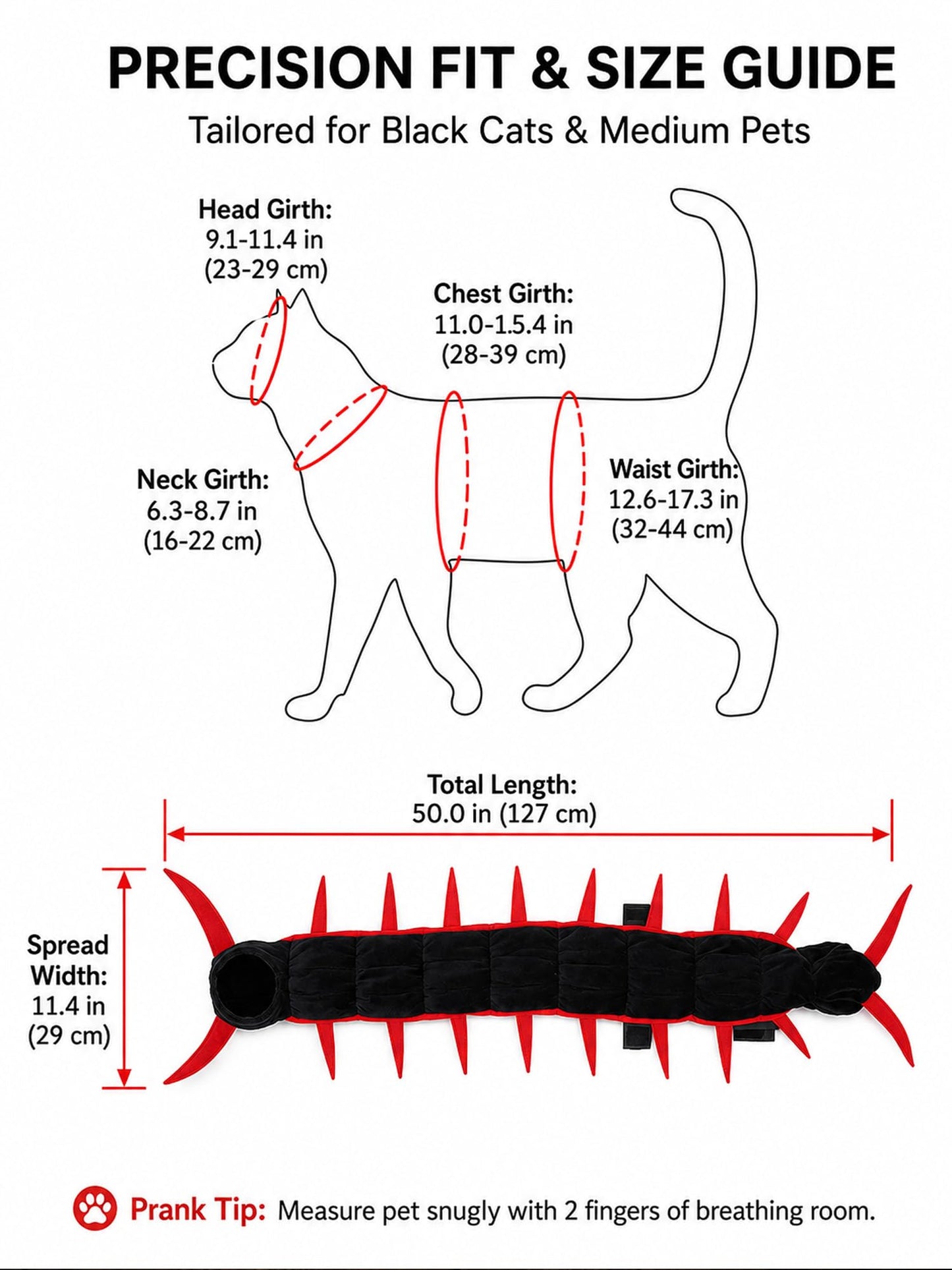 Halloween Centipede Cat Costume – 3D Funny Pet Outfit