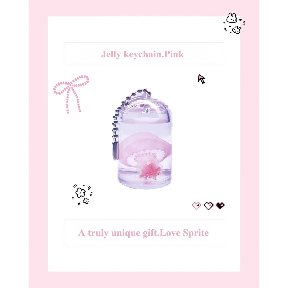 Cute Jelly Keychain - Cute Charms Keychain with Water Inside, Whimsical Fashion Accessory, Plastic Bottle Pendant, Birthday Gift Ideas for Women, Summer Vibe Christmas Present