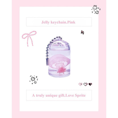 Cute Jelly Keychain - Cute Charms Keychain with Water Inside, Whimsical Fashion Accessory, Plastic Bottle Pendant, Birthday Gift Ideas for Women, Summer Vibe Christmas Present