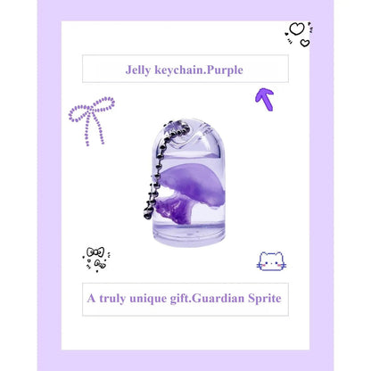 Cute Jelly Keychain - Cute Charms Keychain with Water Inside, Whimsical Fashion Accessory, Plastic Bottle Pendant, Birthday Gift Ideas for Women, Summer Vibe Christmas Present
