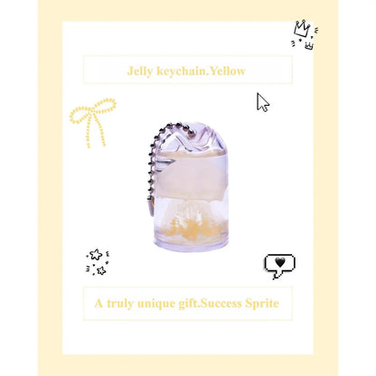 Cute Jelly Keychain - Cute Charms Keychain with Water Inside, Whimsical Fashion Accessory, Plastic Bottle Pendant, Birthday Gift Ideas for Women, Summer Vibe Christmas Present