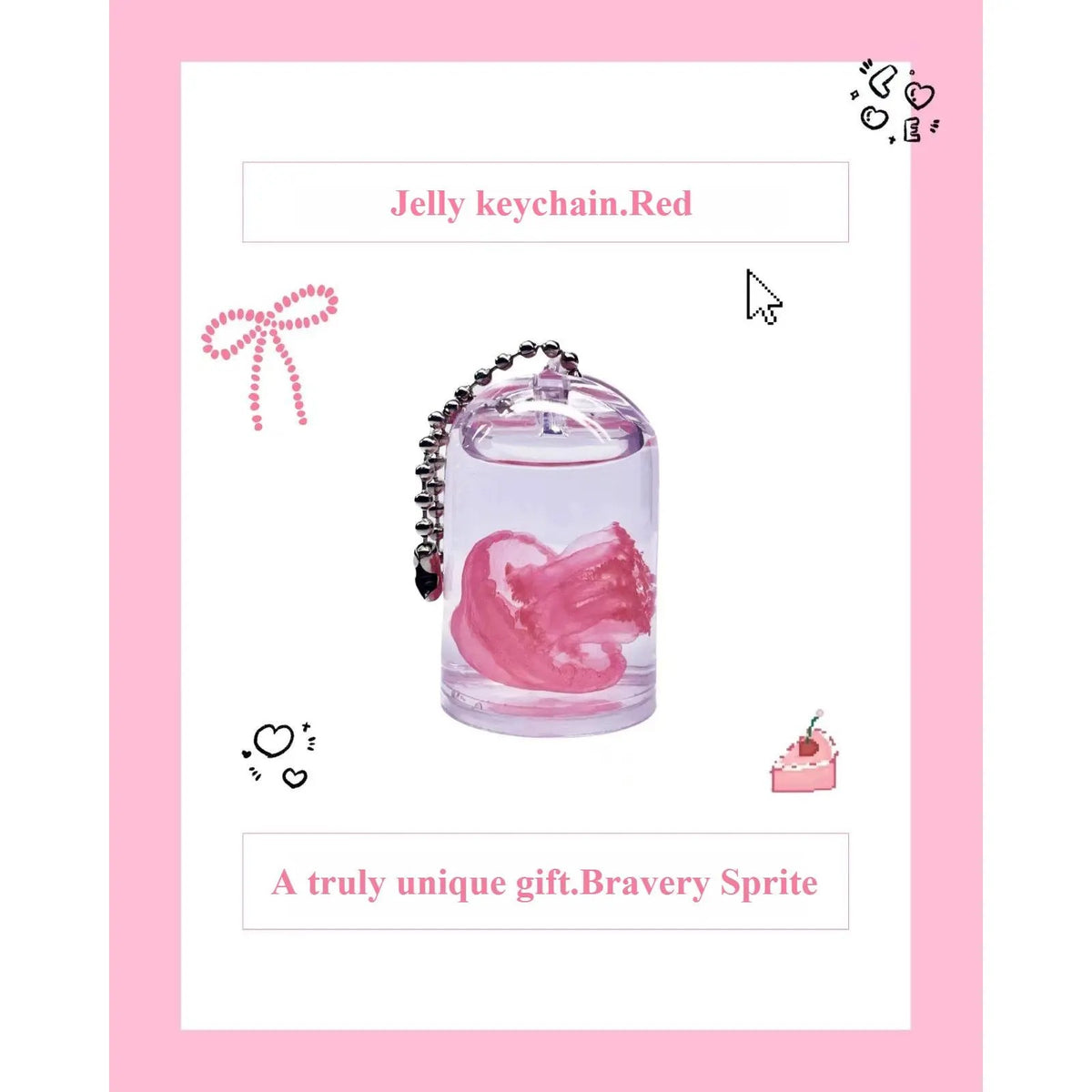 Cute Jelly Keychain - Cute Charms Keychain with Water Inside, Whimsical Fashion Accessory, Plastic Bottle Pendant, Birthday Gift Ideas for Women, Summer Vibe Christmas Present