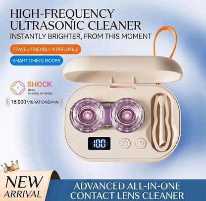 Ultrasonic Contact Lens Cleaner – Portable Rechargeable Lens Care Kit